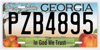 GA license plate PZB4895