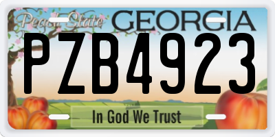 GA license plate PZB4923