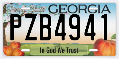 GA license plate PZB4941