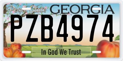 GA license plate PZB4974