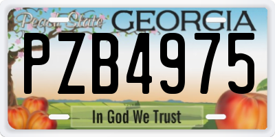 GA license plate PZB4975