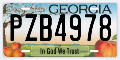 GA license plate PZB4978