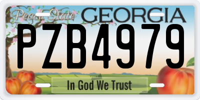 GA license plate PZB4979