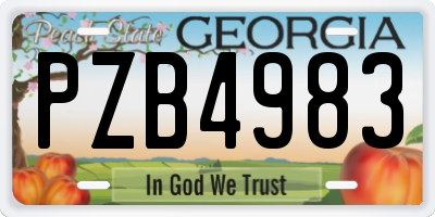 GA license plate PZB4983