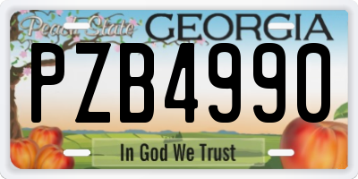 GA license plate PZB4990