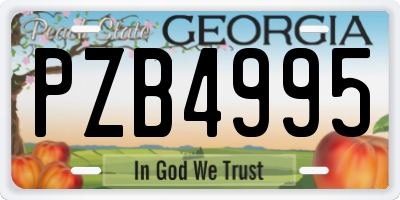 GA license plate PZB4995