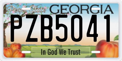 GA license plate PZB5041