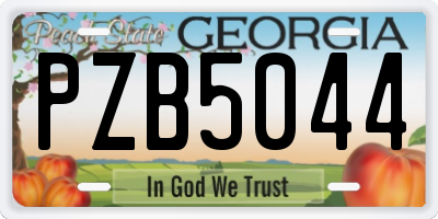 GA license plate PZB5044