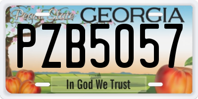 GA license plate PZB5057