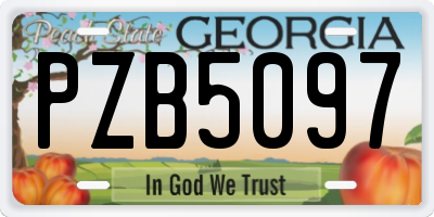 GA license plate PZB5097