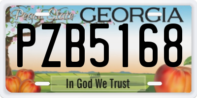 GA license plate PZB5168