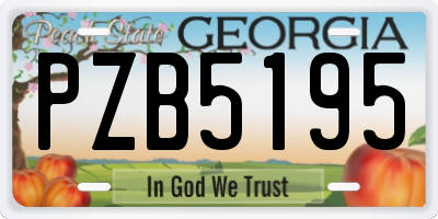 GA license plate PZB5195