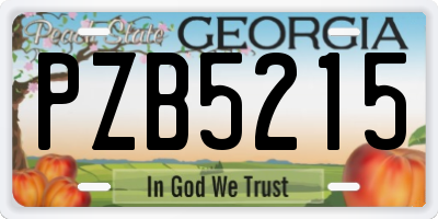 GA license plate PZB5215
