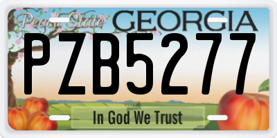 GA license plate PZB5277