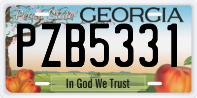 GA license plate PZB5331