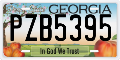 GA license plate PZB5395