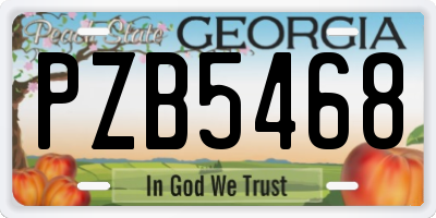 GA license plate PZB5468