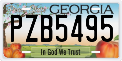 GA license plate PZB5495