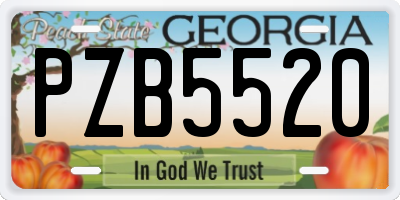 GA license plate PZB5520