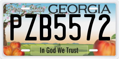 GA license plate PZB5572