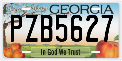 GA license plate PZB5627