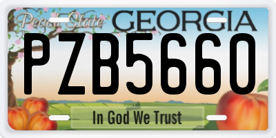 GA license plate PZB5660