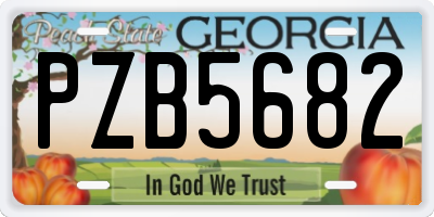 GA license plate PZB5682