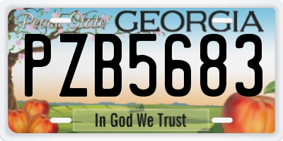 GA license plate PZB5683