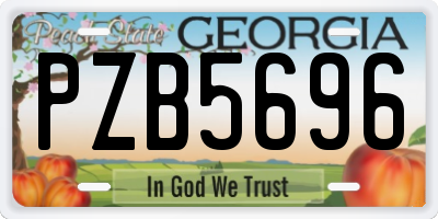 GA license plate PZB5696