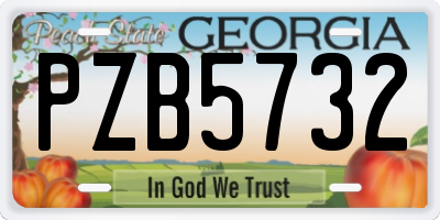 GA license plate PZB5732