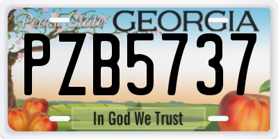 GA license plate PZB5737