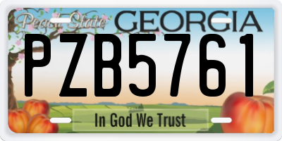 GA license plate PZB5761