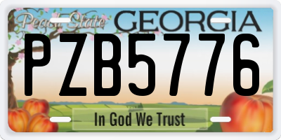 GA license plate PZB5776