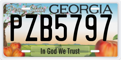 GA license plate PZB5797