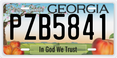 GA license plate PZB5841