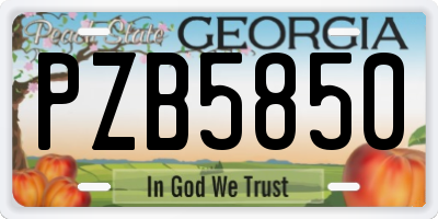 GA license plate PZB5850