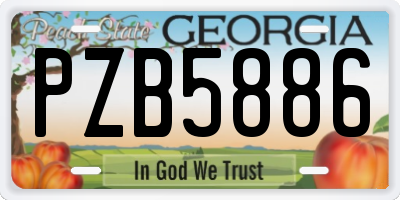 GA license plate PZB5886