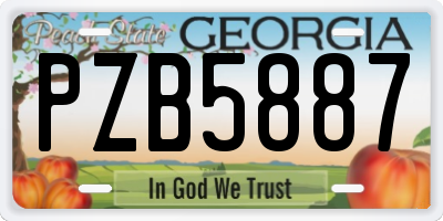 GA license plate PZB5887