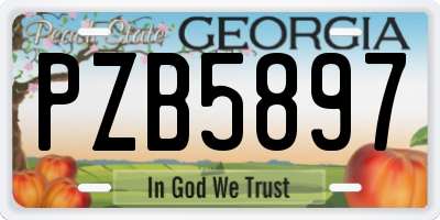 GA license plate PZB5897
