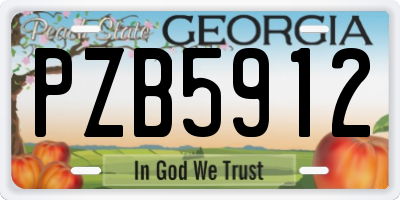 GA license plate PZB5912