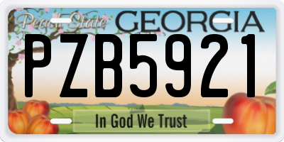 GA license plate PZB5921