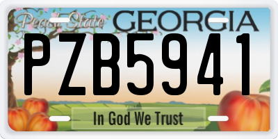 GA license plate PZB5941