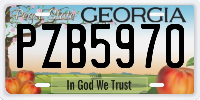 GA license plate PZB5970