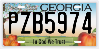 GA license plate PZB5974