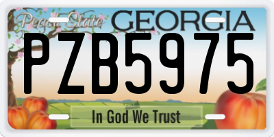 GA license plate PZB5975