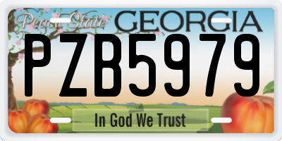GA license plate PZB5979