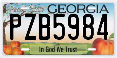 GA license plate PZB5984