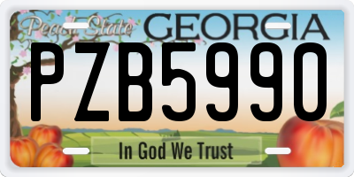 GA license plate PZB5990