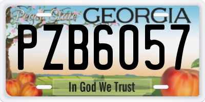 GA license plate PZB6057
