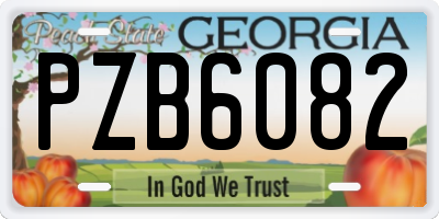 GA license plate PZB6082